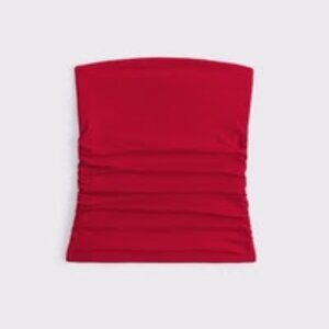 Abercrombie - XL - Women's Cotton-Blend Seamless Fabric Ruched Tube Top